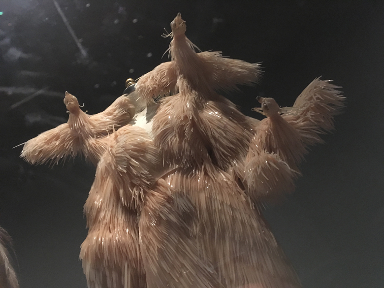 Iris van Herpen. Dress. 2013-14. Laser-cut silicone, wire, seagull skulls, glass eyes, pearls. Metropolitan Museum of Art, NYC